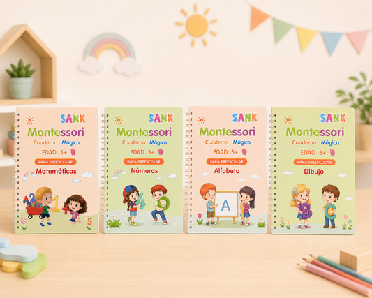 Kit Montessori de Caligrafía Infantil 4 en 1 + Marcadores Mágicos