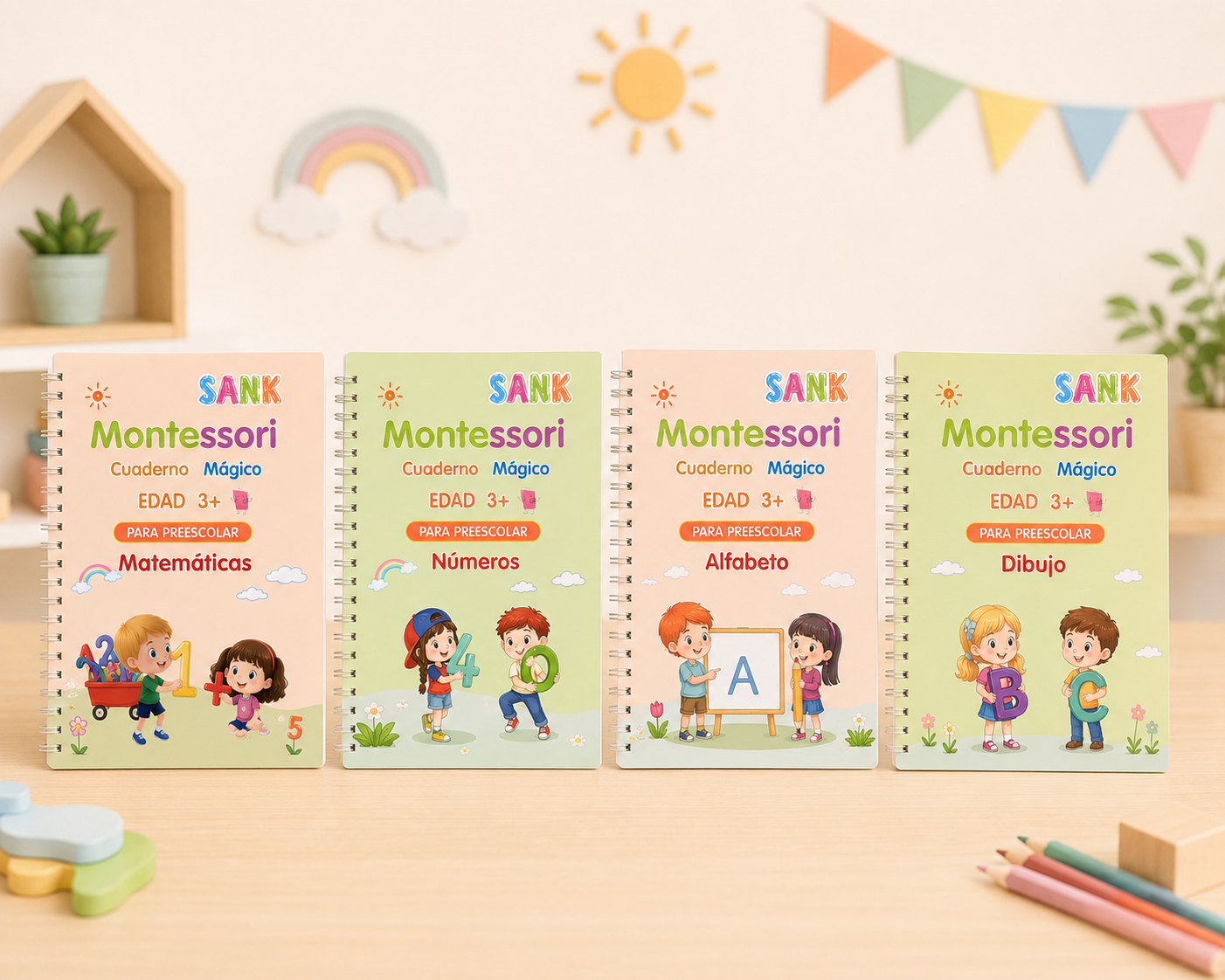 Kit Montessori de Caligrafía Infantil 4 en 1 + Marcadores Mágicos