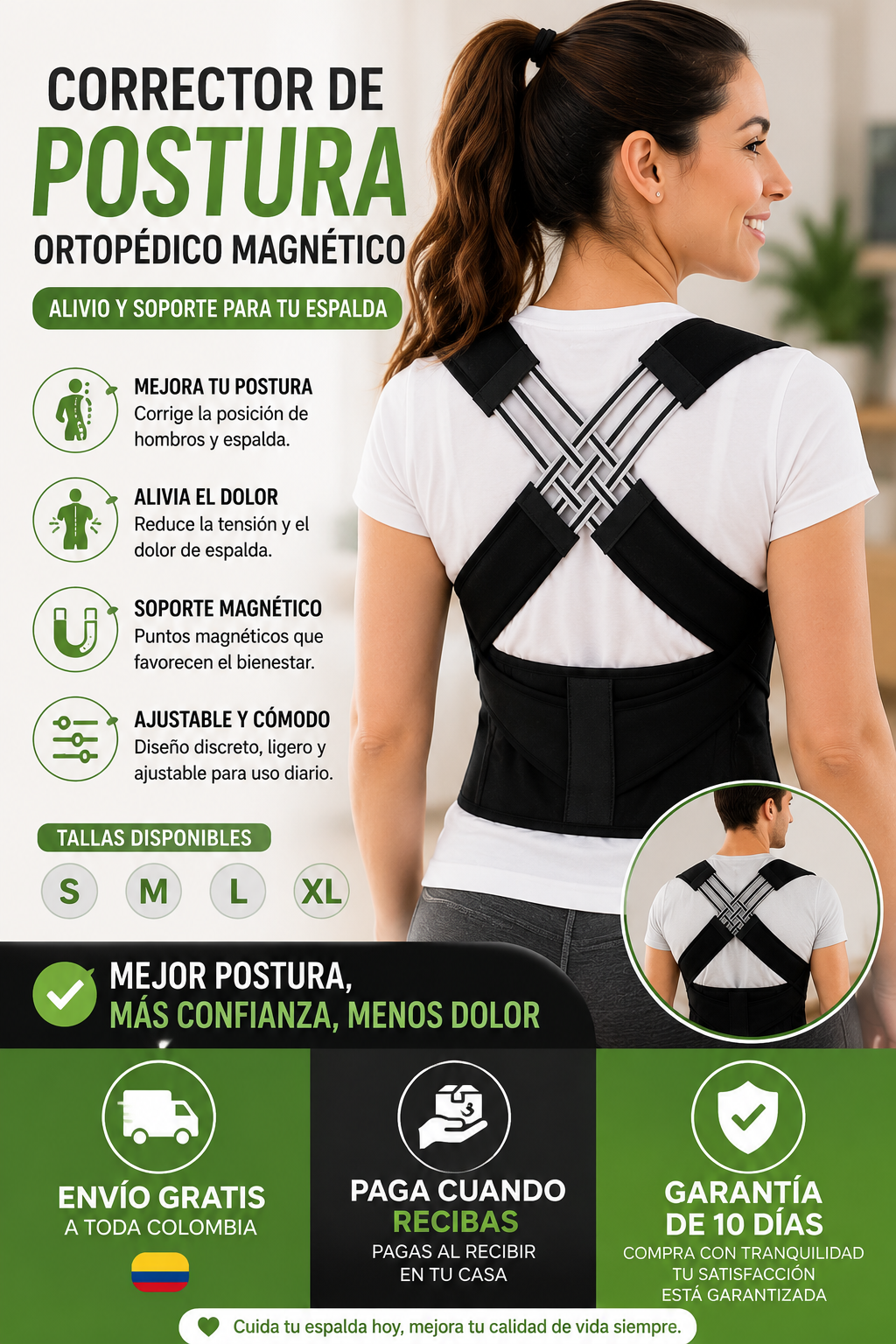 Corrector de Postura Ortopédico Magnético Premium