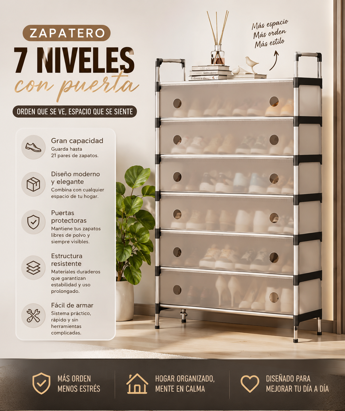 Zapatero Organizador Premium 7 Niveles